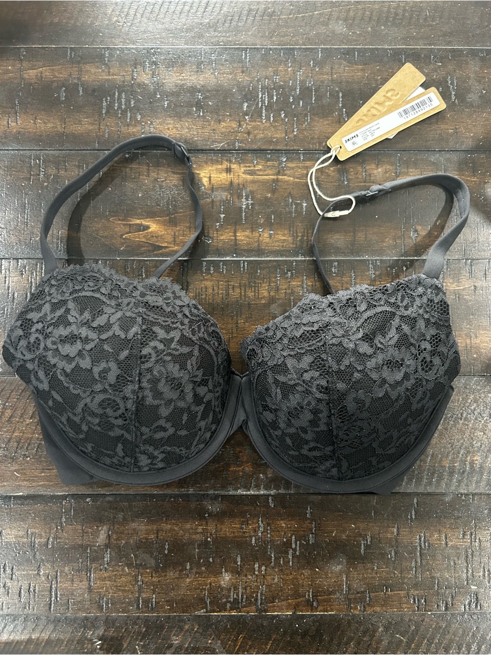 SKIMS Fits Everybody Lace T-shirt Bra Onyx